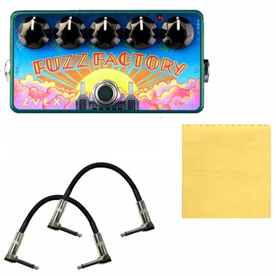 ZVEX Effects Fuzz Factory Vexter Series Fuzz Guitar Pedal + Two 6  Patch Cabl...