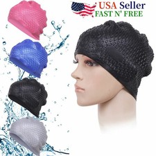 Silicone Swimming Cap Cover Ears Long Hair Clean Swim Pool For Adult Men Women