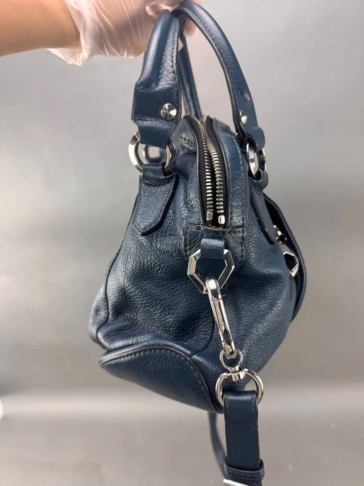 Bolso Cartera OrYANY Trina Cuero Italiano Azul Foto 4 de 4