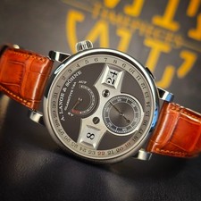 A. Lange & Sohne Zeitwerk Date White Gold / Grey 148.038