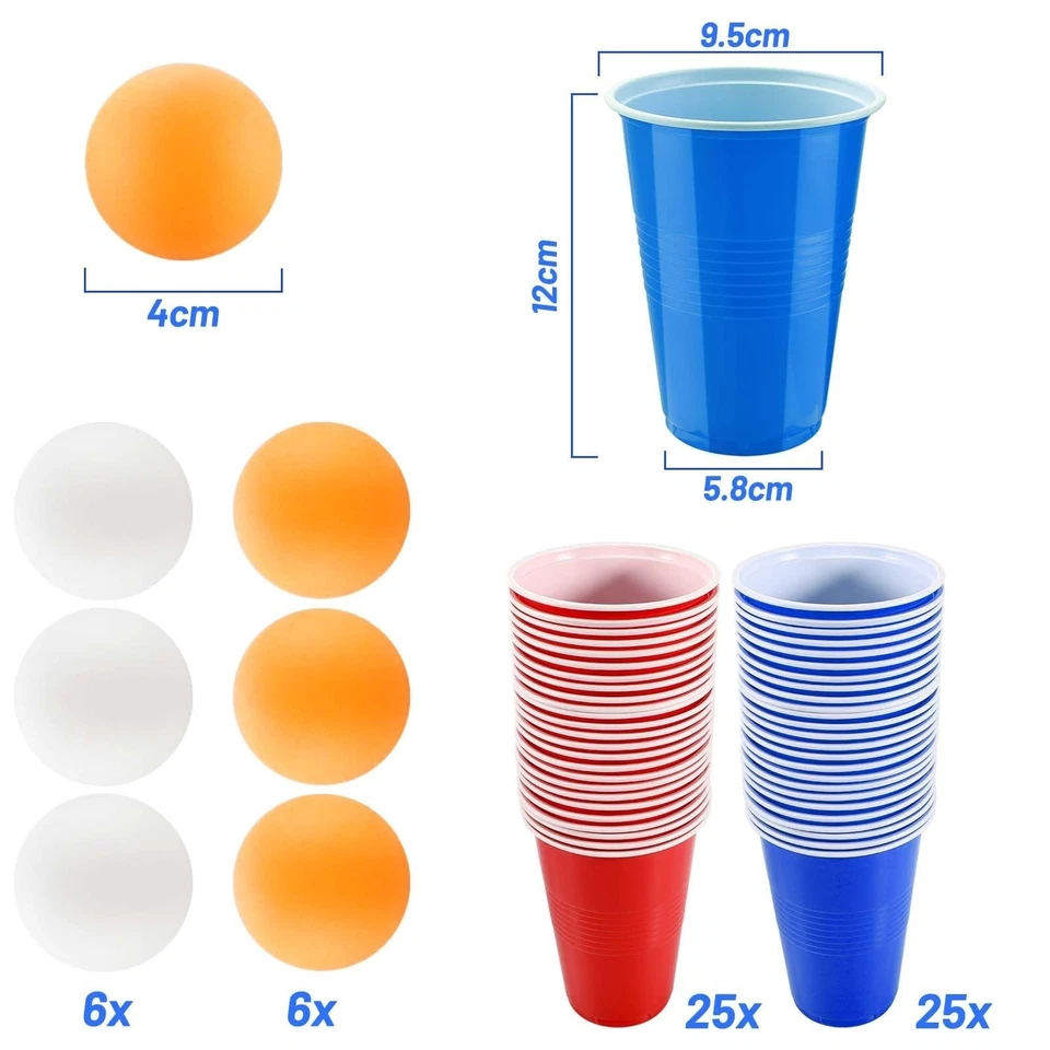 Jeu bière-pong Litimkat 50 gobelets réutilisables 12 balles 500 ml - Photo 3/4