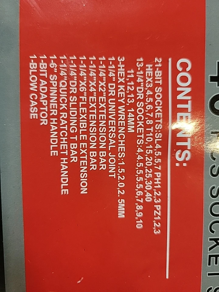 46 Pcs Socket Wrench Set 1/4" Drive Ratchet Metric Kit Garage Car Repair Tool~ - Image 3 of 3