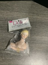 Mangelsen's Dolls Porcelain Blonde Hair Lady Head and Hands 161-19 2" Vintage