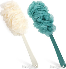 2Pack Back Scrubber for Shower  Loofah Sponge Shower Brush Using Body Exfoliatin