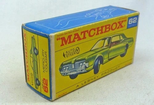 Lesney Matchbox Toys MB62c Mercury Cougar ORIGINAL Empty F Type Box