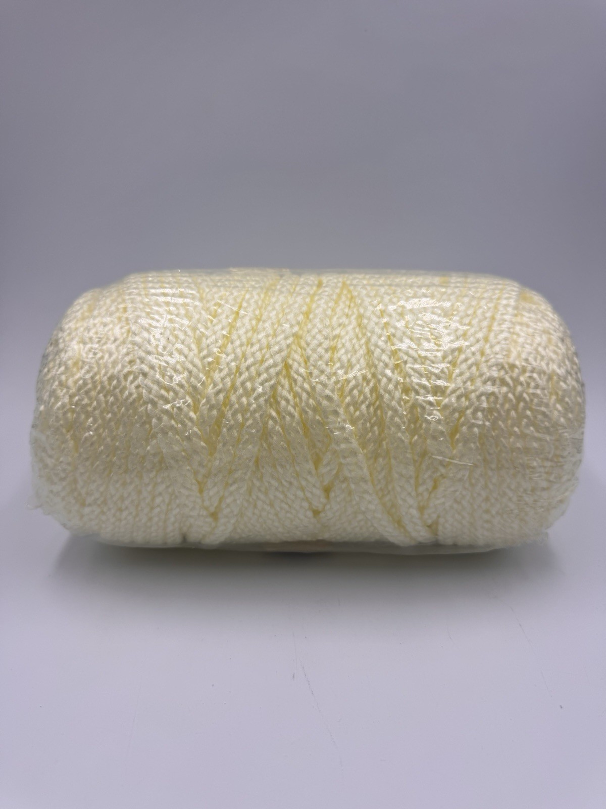 VTG NOS Pepperell Bonnie Macrame Braid Polypropylene Ivory Craft Cord 6 MM-100Y