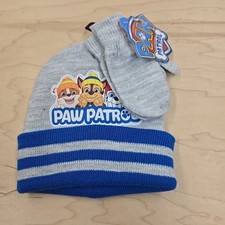 Paw Patrol Beanie And Mitt Set New With Tags Gray Blue Kids