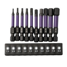Magnetic Hex Head Screwdriver Bit Set 10 Pcs H1 5 H6 for Impact Screwdrivers