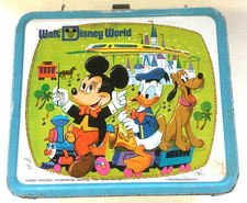 Vintage 1970s Walt Disney World Mickey Mouse Lunch Box With Thermos