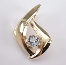 Round Lab Created Diamond Estate Slide Charm Pendant 14K Yellow Gold Plated