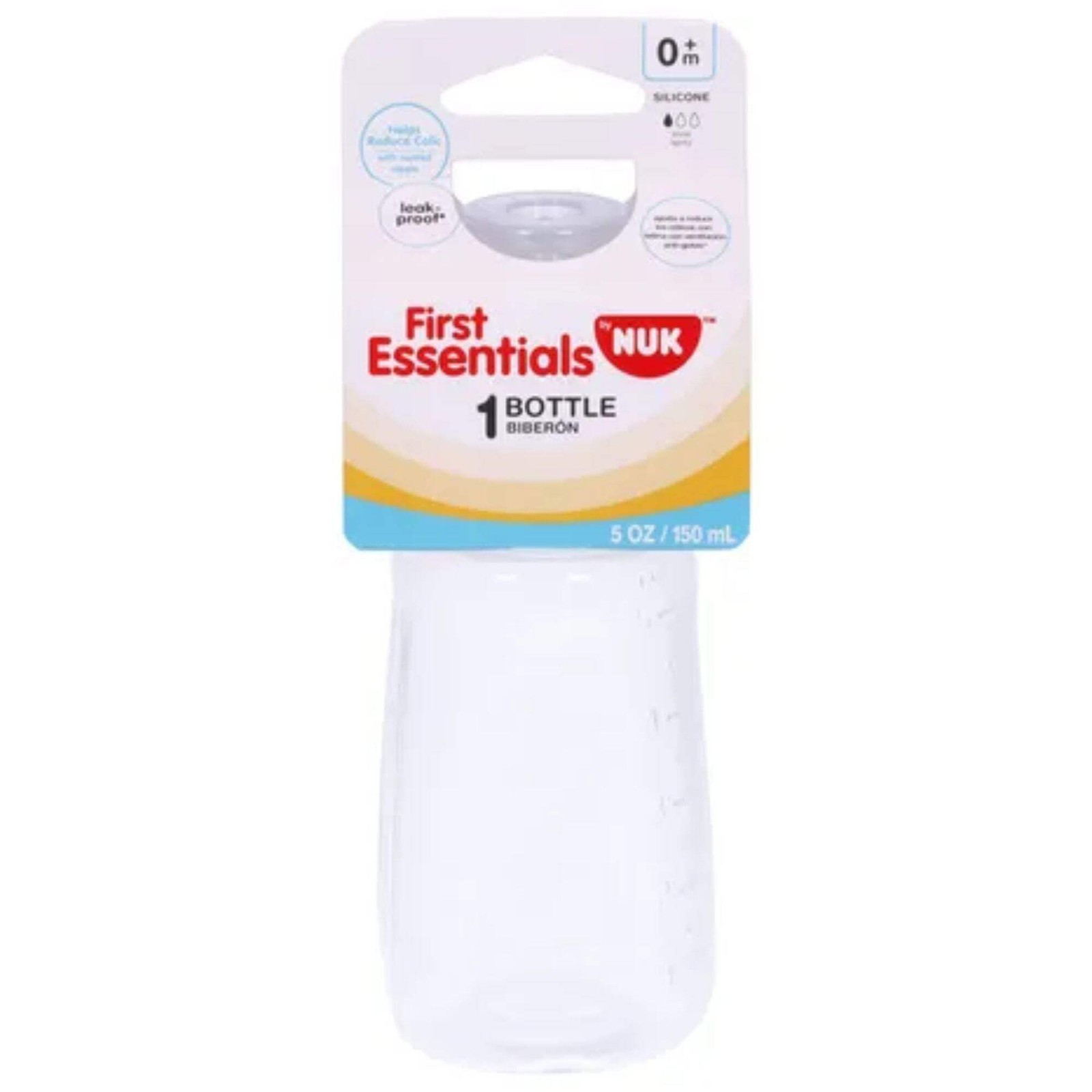5oz NUK First Essentials Silicone Baby Bottle Slow Flow BPA 