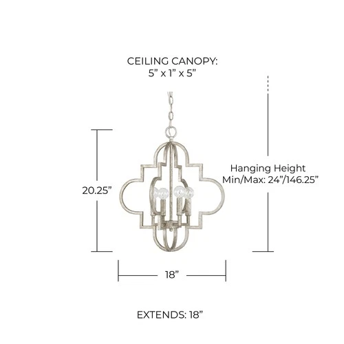 Capital Lighting 4541 Gold Ellis 4-Light 18"W Chandelier - Picture 2 of 6
