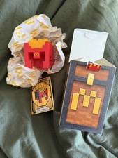 MCDONALD  S MINECRAFT MOVIE ADULT HAPPY MEAL TOY FRY HELMET  UNUSED CODE CARD