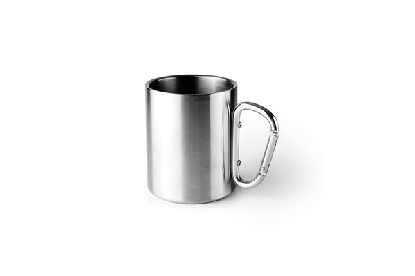 Edelstahl Tasse 350Ml Doppelwandig 18/10 Mit Karabiner Camping Outdoor Ibili-image
