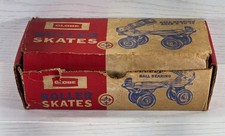 VTG Globe No. 36DP Adjustable Metal Roller Skates w/ Box Red Leather Straps USA