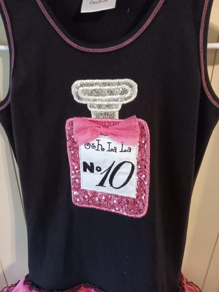 Ooh! La, La! Couture Black & Fushia Dress With a Perfume Bottle, Girls Size 10 - Image 2 of 4