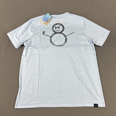 Puma Golf Shirt Tee T-Shirt Cloudspun H8 Print Medium Blue Polyester MSRP $45