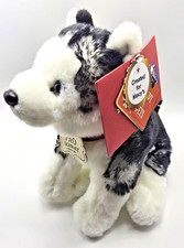 FAO Schwarz Plush Dog Siberian Husky Puppy Toy 10" Realistic Stuffed Animal NWT