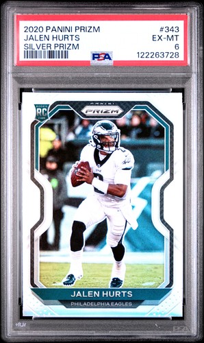 2020 PANINI PRIZM SILVER PRIZM #343 JALEN HURTS ROOKIE RC PSA 6