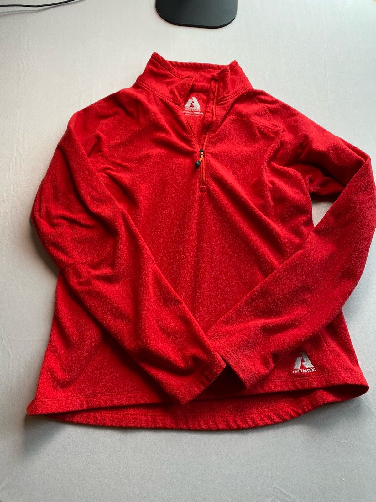 Eddie Bauer First Ascent Women’s Medium Red Quarter Zip Fleece Pullover Jacket
