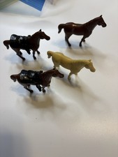 Vintage Miniature Horses Lot 4 Hong Kong 1960s 70s Saddles