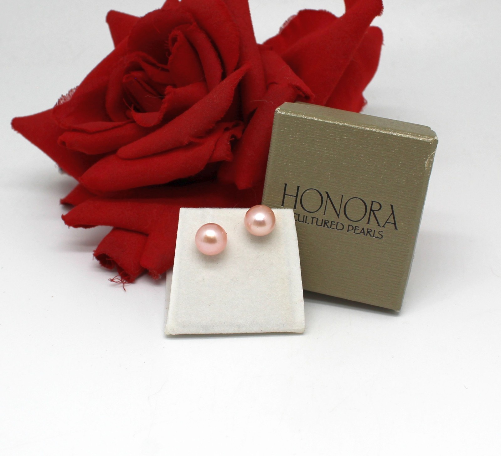 Sterling Silver Honora Pink Cultured  Pearl  Pierced  Earrings   Cat RESCUE