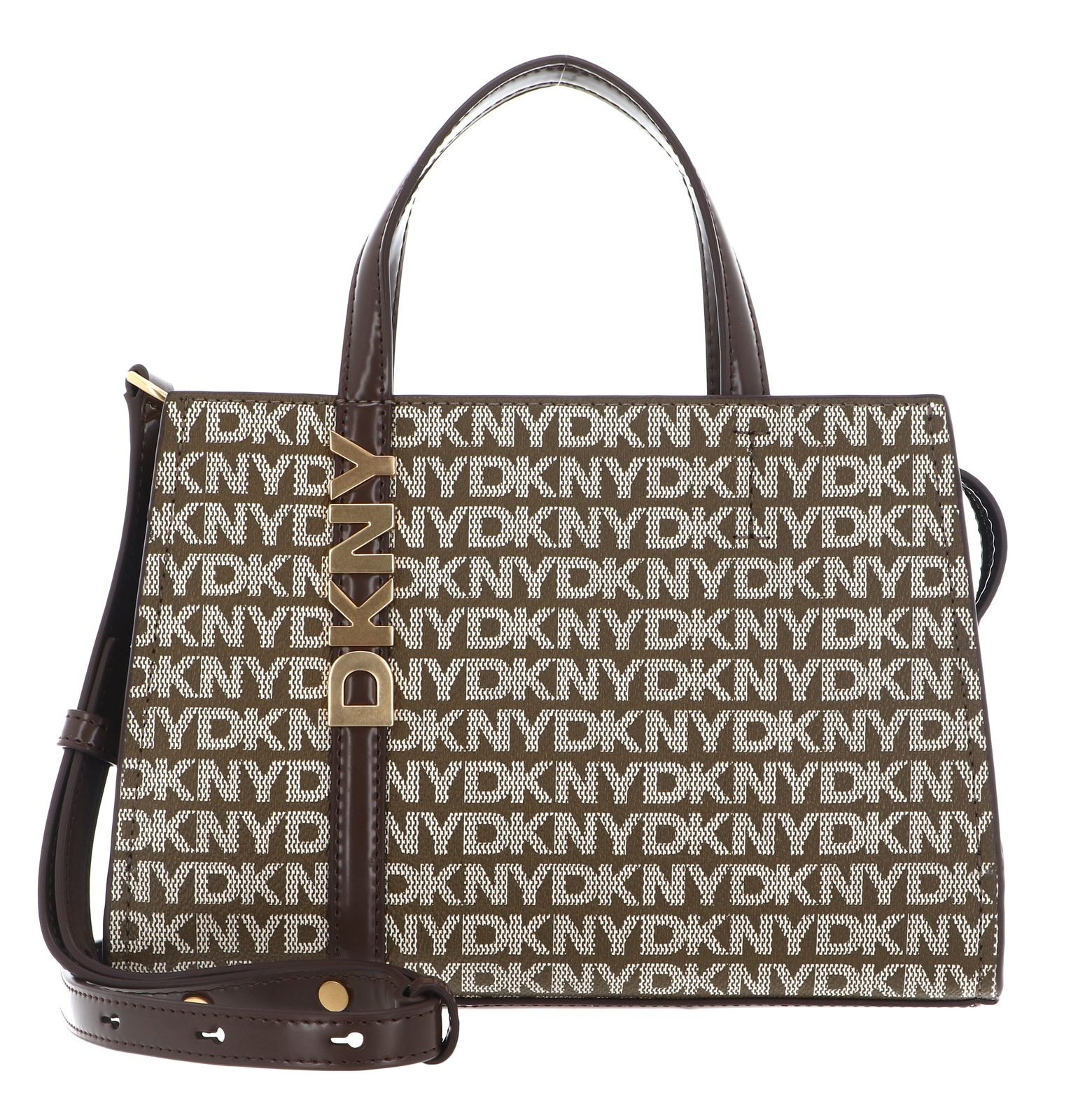 DKNY handbag Avril Satchel Crossbody Chino / Chocolate