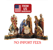 Nativity Advent Candleholder – Stone Resin Christmas Decor by Michael Adams