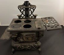 Vintage Crescent Miniature Cast Iron Toy Stove, Salesman Sample 1950s