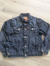 Vintage Levi  s Denim Trucker Jean Jacket Kids L 12-13 Dark Wash Made in Kenya