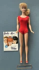 Vintage 1960s BLONDE PONYTAIL BARBIE DOLL Red Helenca Swimsuit Heels Stand Book