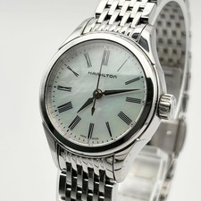 HAMILTON Valiant Women's Watch Shell Dial Roman Quartz New Battery Excellent Con