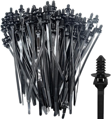 Push Mount Cable Zip Ties 8.3 Inch, Automotive Zip Ties with Push Pin Heavy Duty