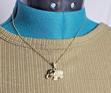 Avon Goldtone Rhinestone Elephant Necklace