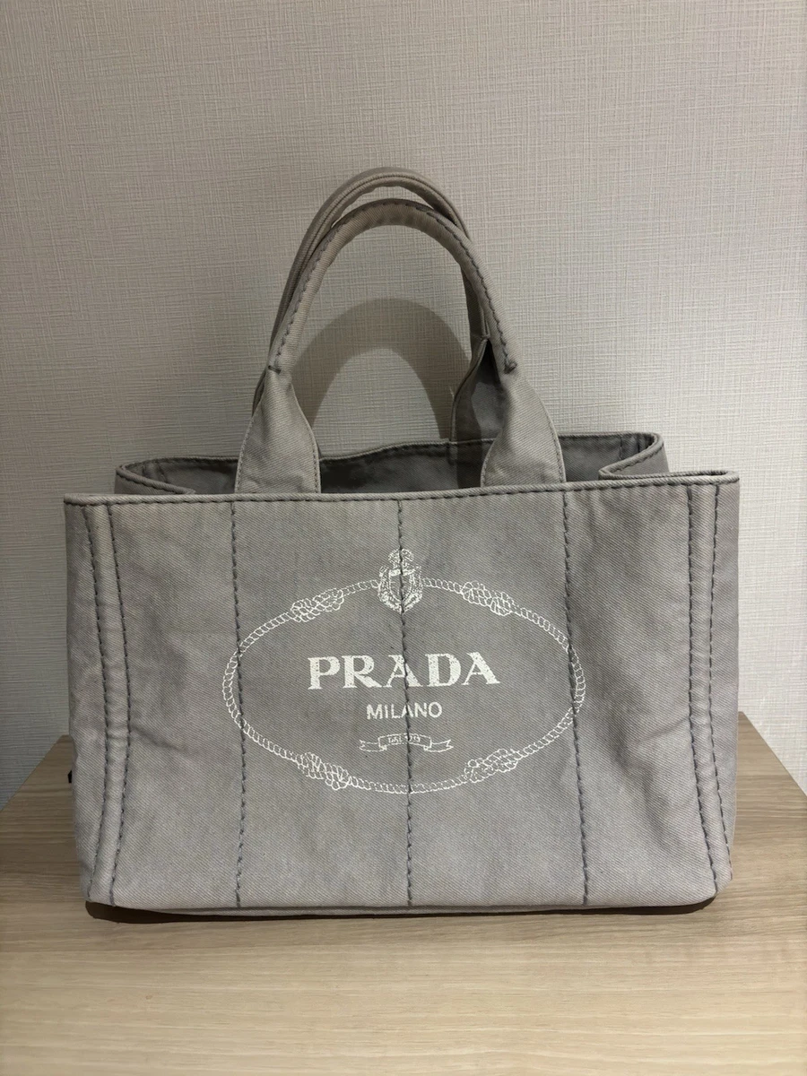 PRADA Canapa Tote Gray Bags & Handbags for Women for sale | eBay