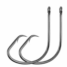 50pcs Inline Circle Hooks Offset Fishing Hook Saltwater Catfish Hooks 6 -10/0