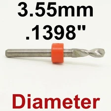 3.55mm .1398" Drill Bit 1/8" Shank Solid Carbide One Piece - R/S