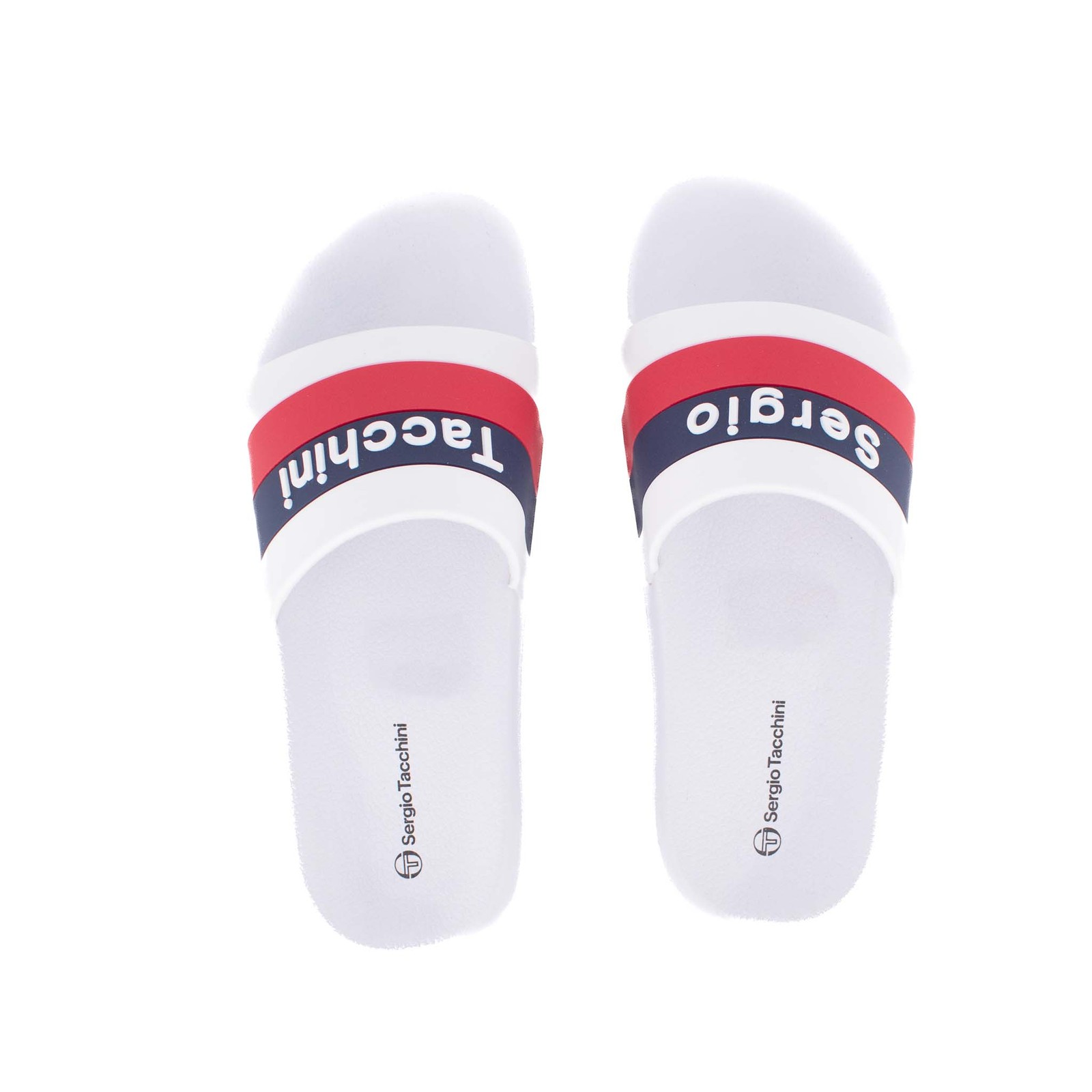 Белые темно-синие тапочки SergioTacchini San Remo от Badelatschen Herren Damen Weiß