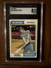 Graded 1974 Topps Gorman Thomas Milwaukee Brewers ROOKIE #288 SGC 8 (NM-MT)