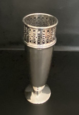 Antique Art Deco Walker & Hall Silver Plated Trumpet Vase - 26cm Height