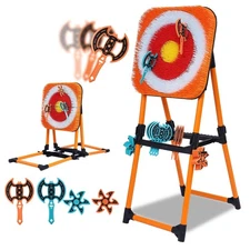 Portable Axe Throwing Game, Throwing Bristle Target with 16 Throwing Axes Set...