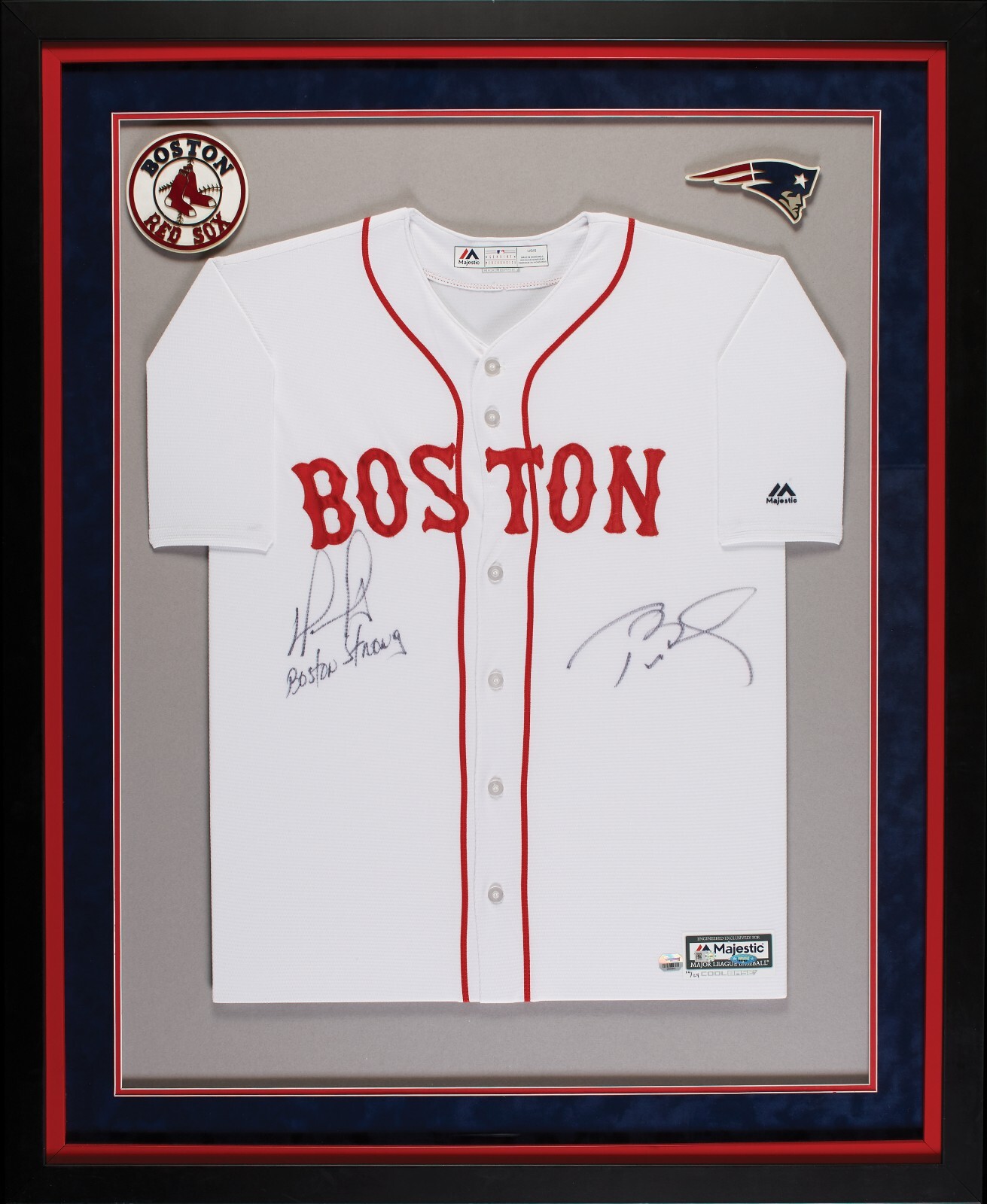 Tom Brady Autographed Signed & David Ortiz "Boston Strong" Red Sox Jersey Fanatics 