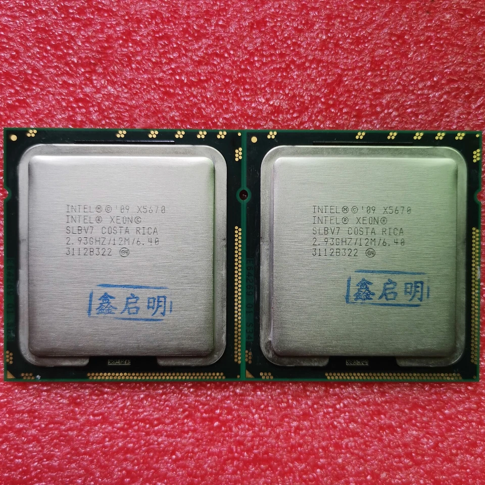 Matching pair Xeon X5650 X5660 X5670 X5675 X5680 X5690 LGA1366 CPU Processor - Image 3 of 4