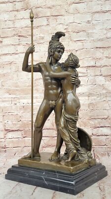 Extra Large Handcrafted Bronze Statue of Mars and Venus on a Marble Base Sale