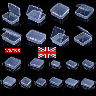 1-10X Small Plastic Storage Boxes Container Square Box Coins