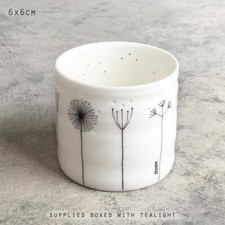 Tea Light Holder with Candle White Home Decor Gift Home Is Where East oF India