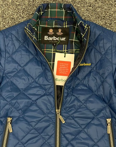 Barbour Kids Quilted Jacket Blue Medium - Picture 4 of 6