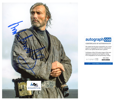 MADS MIKKELSEN AUTOGRAPH SIGNED 8X10 PHOTO STAR WARS ROGUE ONE GALEN ERSO ACOA - 第 1/1 張圖片