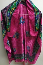 Scarf Bandana Head Wrap Beach Shawl Silk Large Square pink Floral 19LX42W