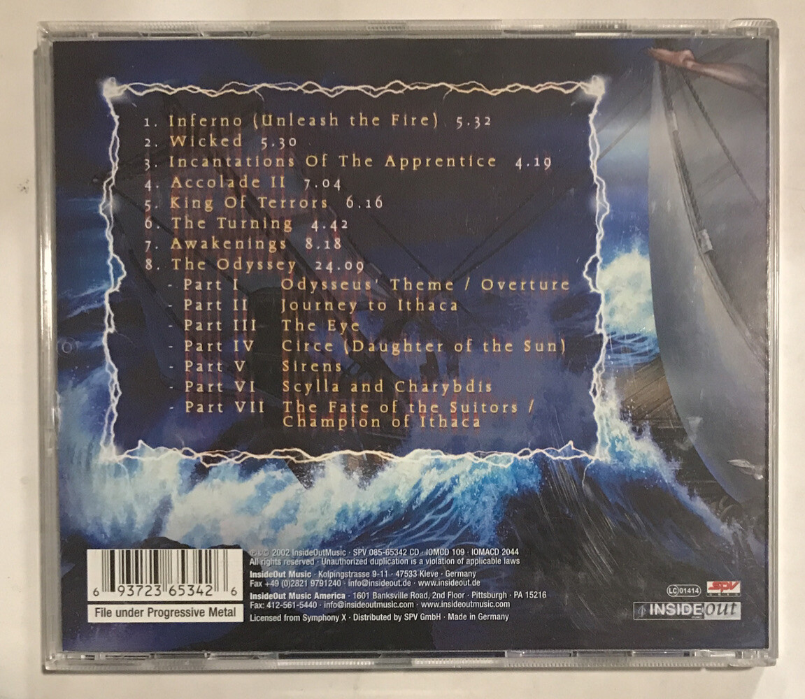 Buy Symphony X – The Odyssey CD 2002 Inside Out Music – IOMCD 109